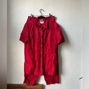 Vintage Red Linen MaxMara Pantsuit
